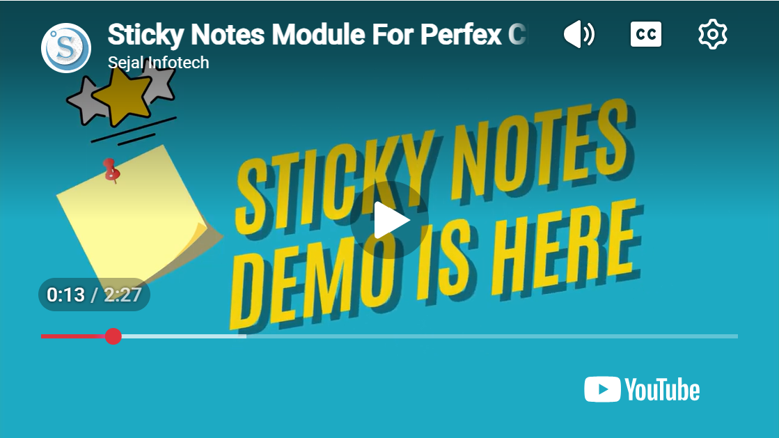 Sticky Notes Module For Perfex CRM